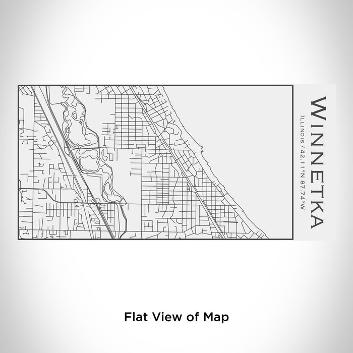 Rendered View of Winnetka Illinois Map Engraving on 17oz Stainless Steel Insulated Cola Bottle in White