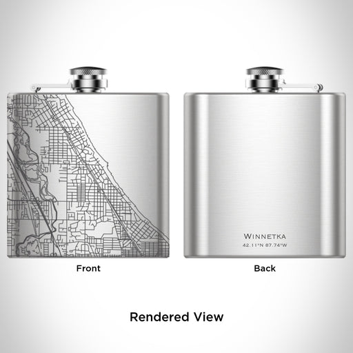 Rendered View of Winnetka Illinois Map Engraving on undefined