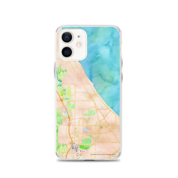 Custom Winnetka Illinois Map iPhone 12 Phone Case in Watercolor