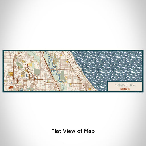 Flat View of Map Custom Winnetka Illinois Map Enamel Mug in Woodblock