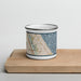 Front View Custom Winnetka Illinois Map Enamel Mug in Woodblock on Cutting Board