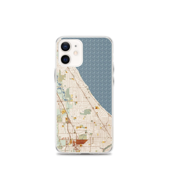 Custom Winnetka Illinois Map iPhone 12 mini Phone Case in Woodblock