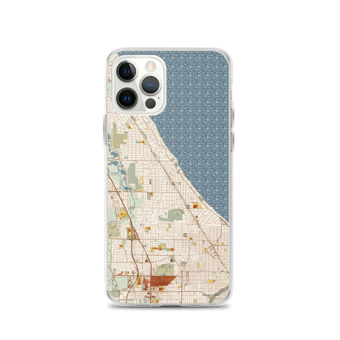 Custom Winnetka Illinois Map iPhone 12 Pro Phone Case in Woodblock