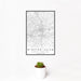 12x18 Winston-Salem North Carolina Map Print Portrait Orientation in Classic Style With Small Cactus Plant in White Planter