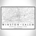 Winston-Salem North Carolina Map Print Landscape Orientation in Classic Style With Shaded Background