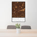 24x36 Winston-Salem North Carolina Map Print Portrait Orientation in Ember Style Behind 2 Chairs Table and Potted Plant