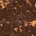 Winston-Salem North Carolina Map Print in Ember Style Zoomed In Close Up Showing Details