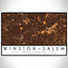 Winston-Salem North Carolina Map Print Landscape Orientation in Ember Style With Shaded Background
