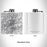 Rendered View of Winston-Salem North Carolina Map Engraving on 6oz Stainless Steel Flask in White