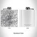 Rendered View of Winston-Salem North Carolina Map Engraving on 6oz Stainless Steel Flask in White