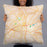 Person holding 22x22 Custom Winston-Salem North Carolina Map Throw Pillow in Watercolor