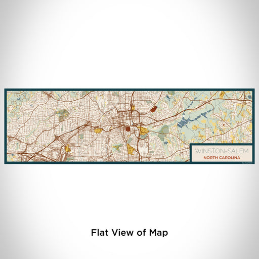Flat View of Map Custom Winston-Salem North Carolina Map Enamel Mug in Woodblock