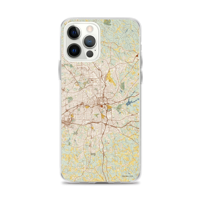 Custom Winston-Salem North Carolina Map iPhone 12 Pro Max Phone Case in Woodblock