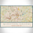 Winston-Salem North Carolina Map Print Landscape Orientation in Woodblock Style With Shaded Background