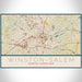 Winston-Salem North Carolina Map Print Landscape Orientation in Woodblock Style With Shaded Background