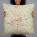 Person holding 22x22 Custom Winston-Salem North Carolina Map Throw Pillow in Woodblock