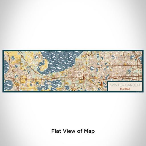 Flat View of Map Custom Winter Garden Florida Map Enamel Mug in Woodblock