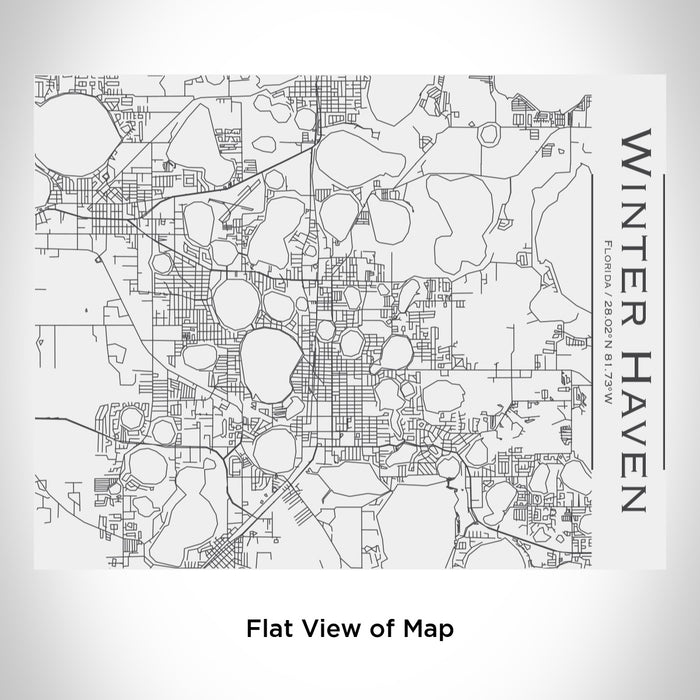 Rendered View of Winter Haven Florida Map Engraving on 20oz Stainless Steel Insulated Bottle with Bamboo Top in White