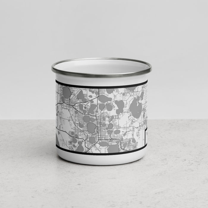 Front View Custom Winter Haven Florida Map Enamel Mug in Classic