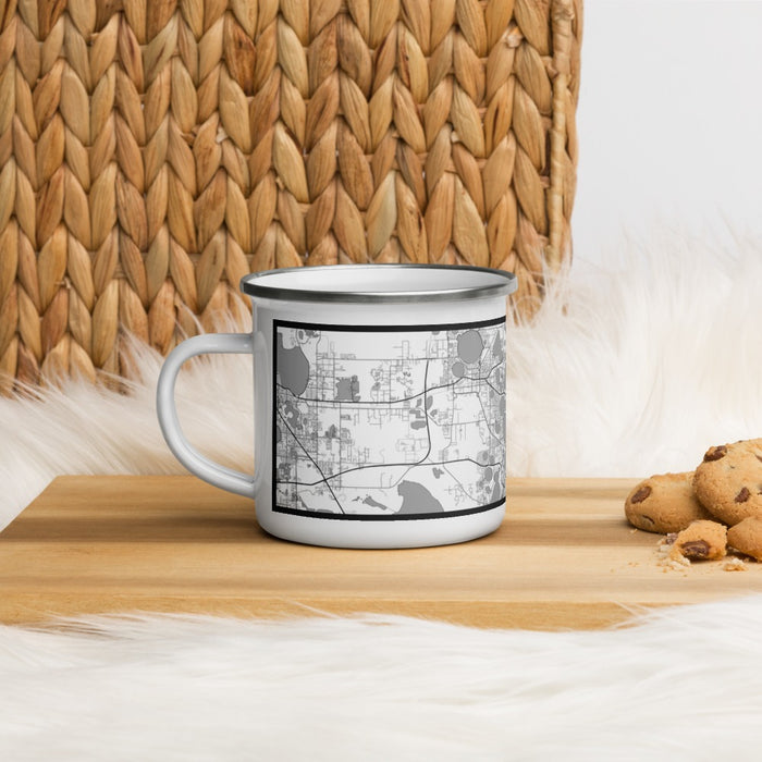 Left View Custom Winter Haven Florida Map Enamel Mug in Classic on Table Top