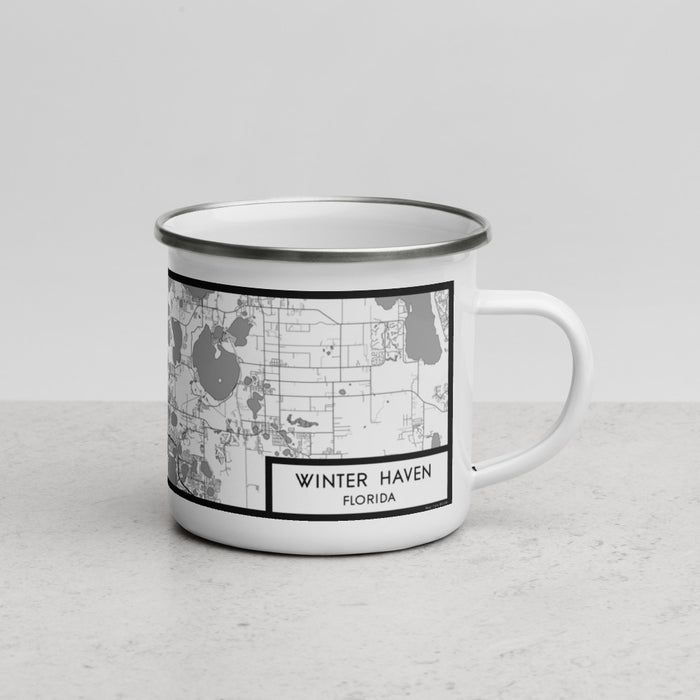Right View Custom Winter Haven Florida Map Enamel Mug in Classic