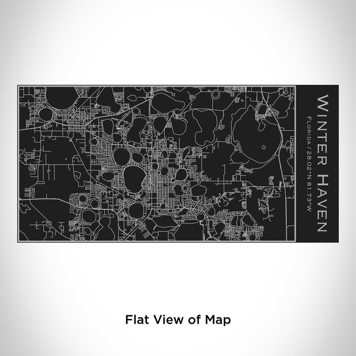 Rendered View of Winter Haven Florida Map Engraving on 17oz Stainless Steel Insulated Cola Bottle in Black