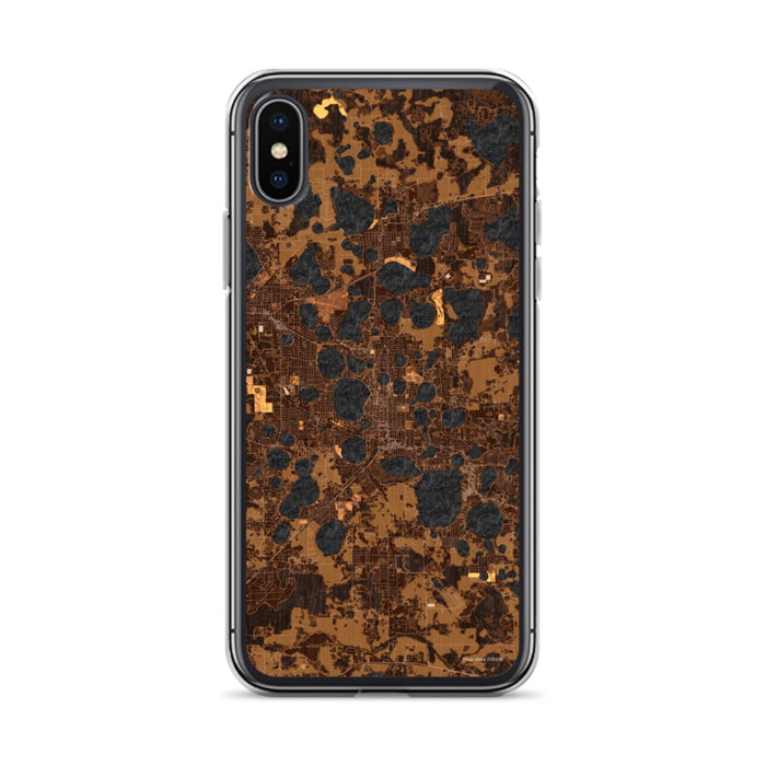 Custom iPhone X/XS Winter Haven Florida Map Phone Case in Ember
