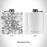 Rendered View of Winter Haven Florida Map Engraving on 6oz Stainless Steel Flask in White