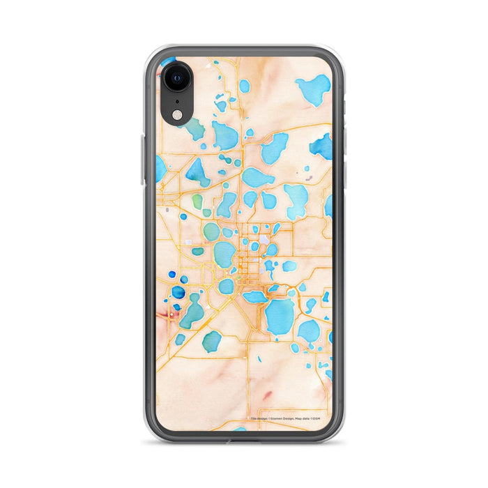 Custom iPhone XR Winter Haven Florida Map Phone Case in Watercolor