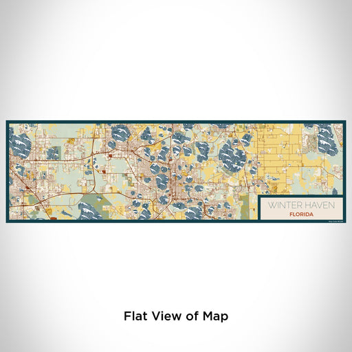 Flat View of Map Custom Winter Haven Florida Map Enamel Mug in Woodblock