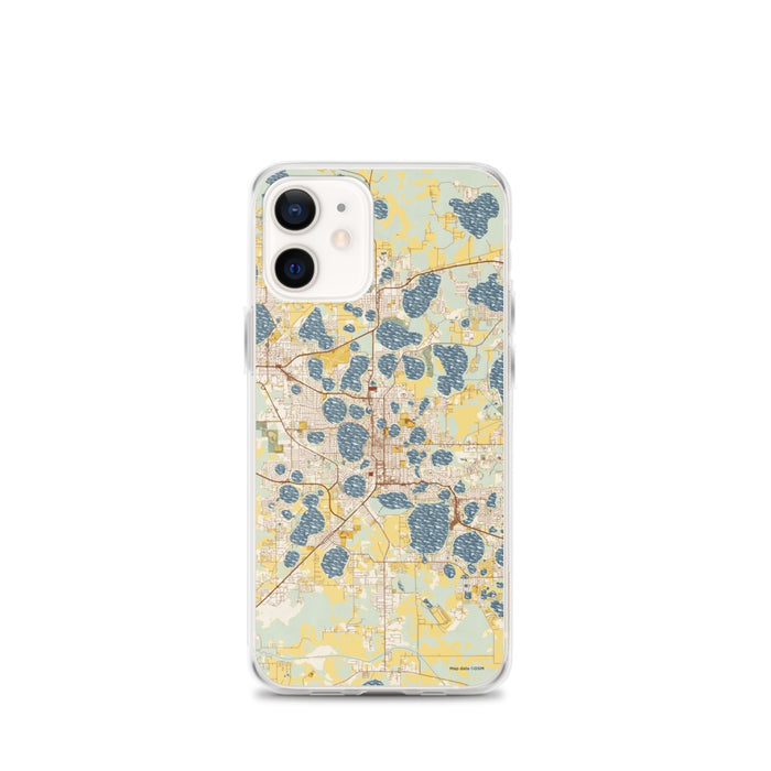 Custom iPhone 12 mini Winter Haven Florida Map Phone Case in Woodblock