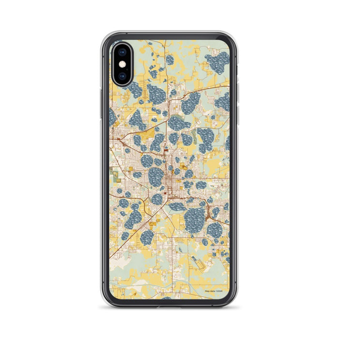 Custom iPhone XS Max Winter Haven Florida Map Phone Case in Woodblock