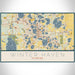 Winter Haven Florida Map Print Landscape Orientation in Woodblock Style With Shaded Background