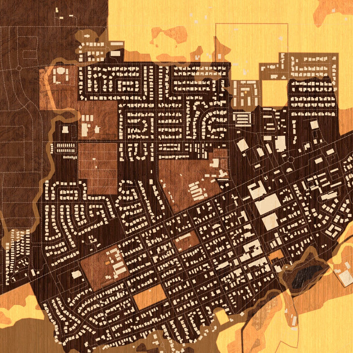 Winters California Map Print in Ember Style Zoomed In Close Up Showing Details