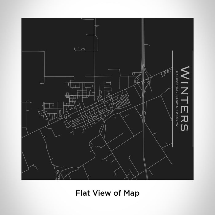 Rendered View of Winters California Map Engraving on 17oz Stainless Steel Insulated Tumbler in Black