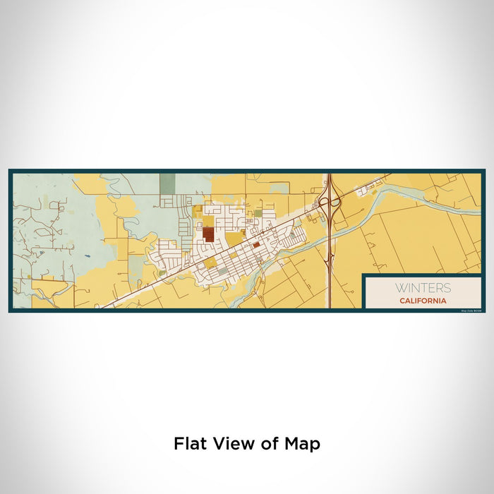 Flat View of Map Custom Winters California Map Enamel Mug in Woodblock