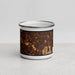 Front View Custom Woburn Massachusetts Map Enamel Mug in Ember