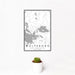 12x18 Wolfeboro New Hampshire Map Print Portrait Orientation in Classic Style With Small Cactus Plant in White Planter