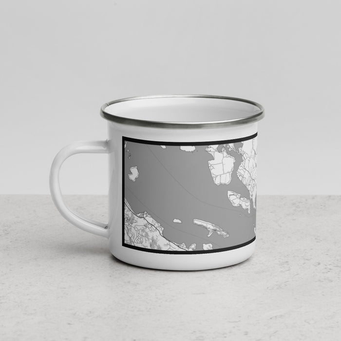 Left View Custom Wolfeboro New Hampshire Map Enamel Mug in Classic