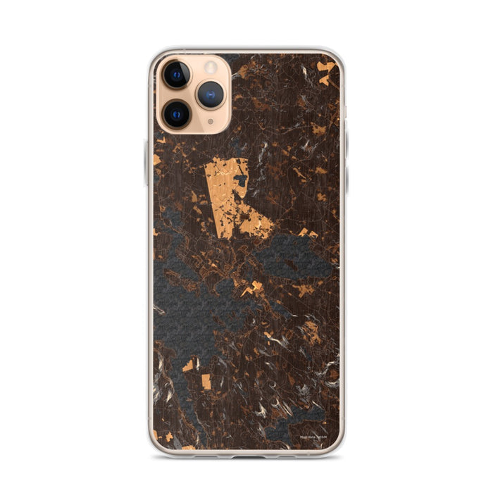 Custom iPhone 11 Pro Max Wolfeboro New Hampshire Map Phone Case in Ember