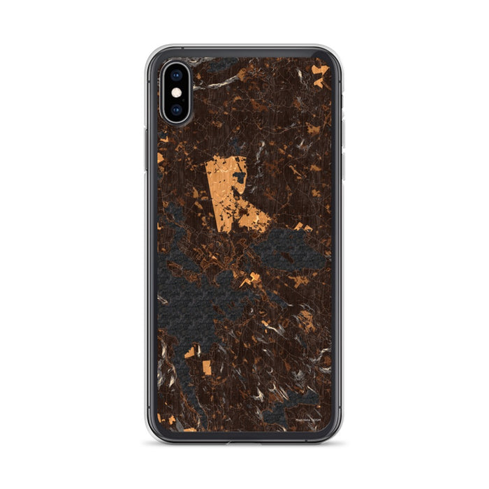 Custom iPhone XS Max Wolfeboro New Hampshire Map Phone Case in Ember