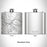 Rendered View of Wolfeboro New Hampshire Map Engraving on 6oz Stainless Steel Flask