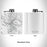 Rendered View of Wolfeboro New Hampshire Map Engraving on 6oz Stainless Steel Flask in White