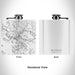 Rendered View of Wolfeboro New Hampshire Map Engraving on 6oz Stainless Steel Flask in White
