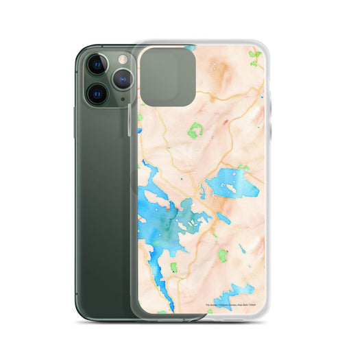 Custom Wolfeboro New Hampshire Map Phone Case in Watercolor