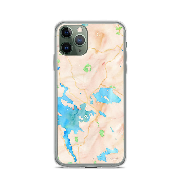 Custom iPhone 11 Pro Wolfeboro New Hampshire Map Phone Case in Watercolor