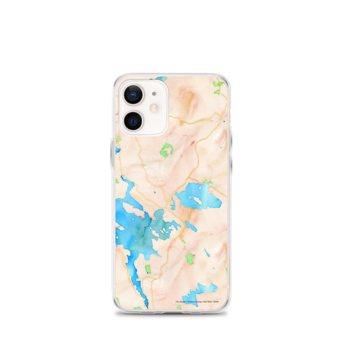 Custom iPhone 12 mini Wolfeboro New Hampshire Map Phone Case in Watercolor