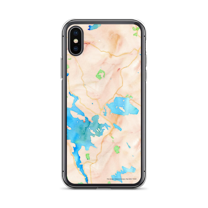 Custom iPhone X/XS Wolfeboro New Hampshire Map Phone Case in Watercolor
