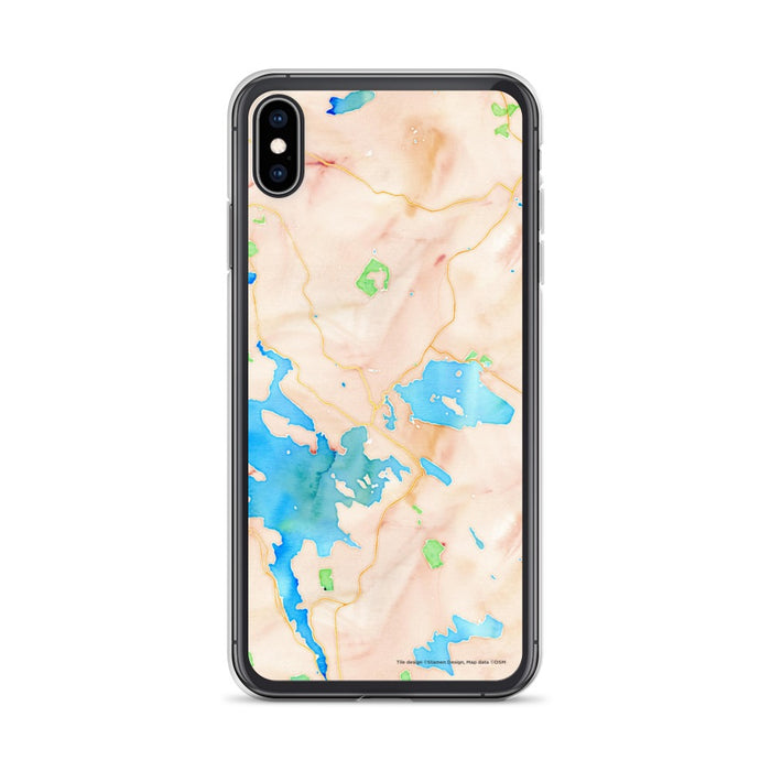 Custom iPhone XS Max Wolfeboro New Hampshire Map Phone Case in Watercolor