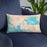 Custom Wolfeboro New Hampshire Map Throw Pillow in Watercolor on Blue Colored Chair